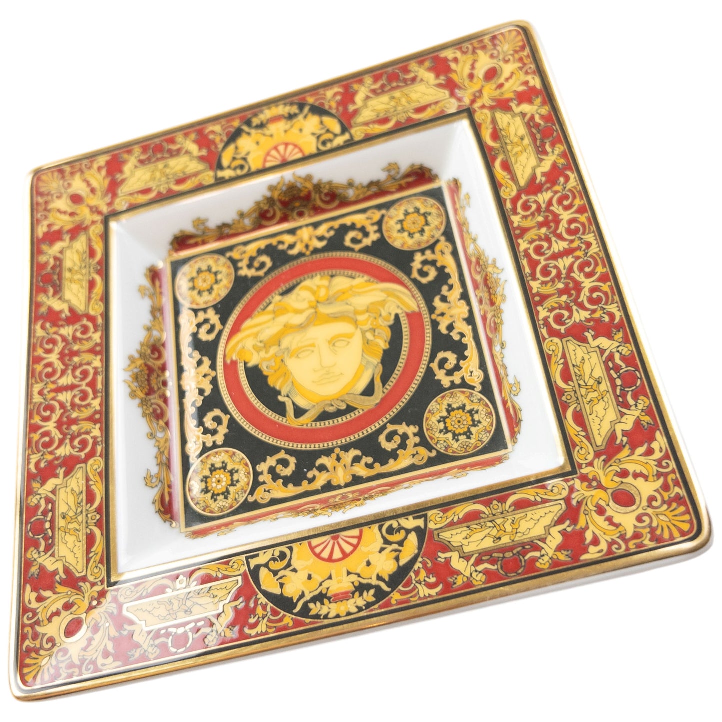 Vintage 2000s Versace Rosenthal Medusa Pattern Ash Tray
