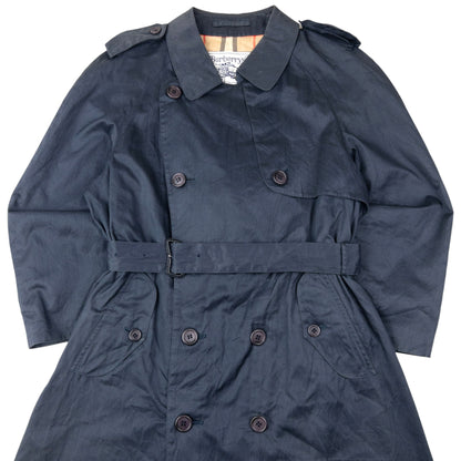 Vintage 80s Burberry Belt Waist Nova Check Lined Trench Jacket Size M