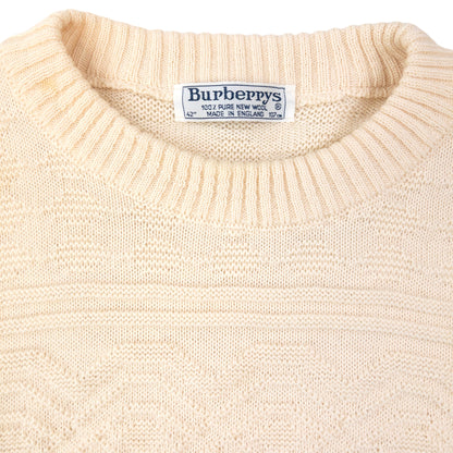 Vintage 90s Burberry Embroidered Wool Knit Jumper Size L
