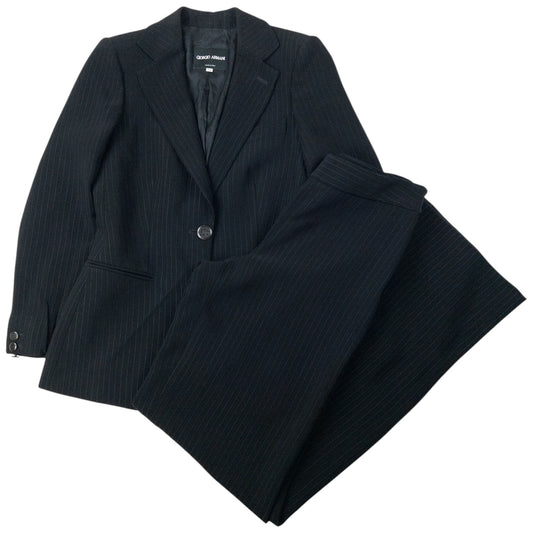 Vintage 90s Giorgio Armani Pinstripe Jacket & Trousers Suit Set Womens Size M