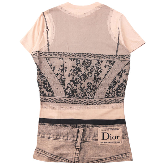 Vintage 2006 Dior By John Galliano Trompe L'oeil T Shirt Womens Size S