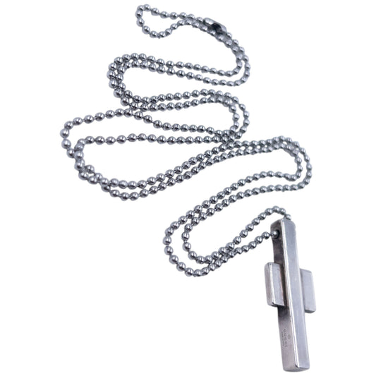 Vintage 2000s Gucci Silver Cross Pendant Necklace