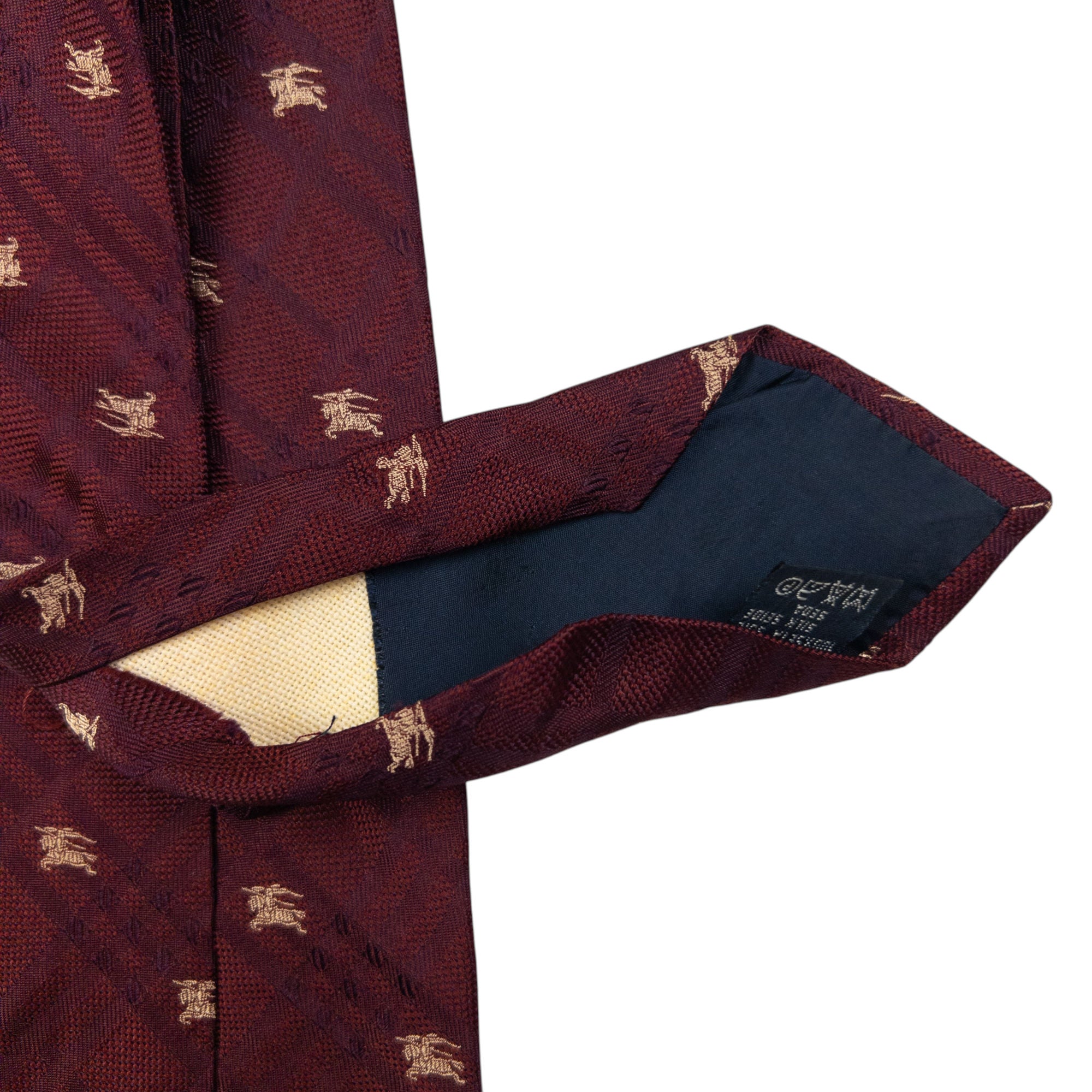 Vintage Burberry Nova Check Monogram Silk Tie