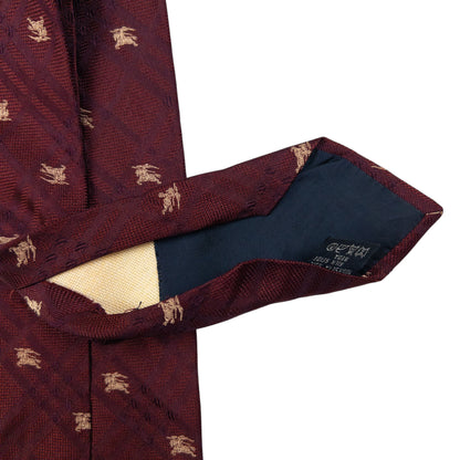 Vintage Burberry Nova Check Monogram Silk Tie