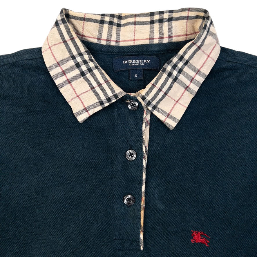 Vintage 2000s Burberry Nova Check Collar Polo Shirt Womens Size S