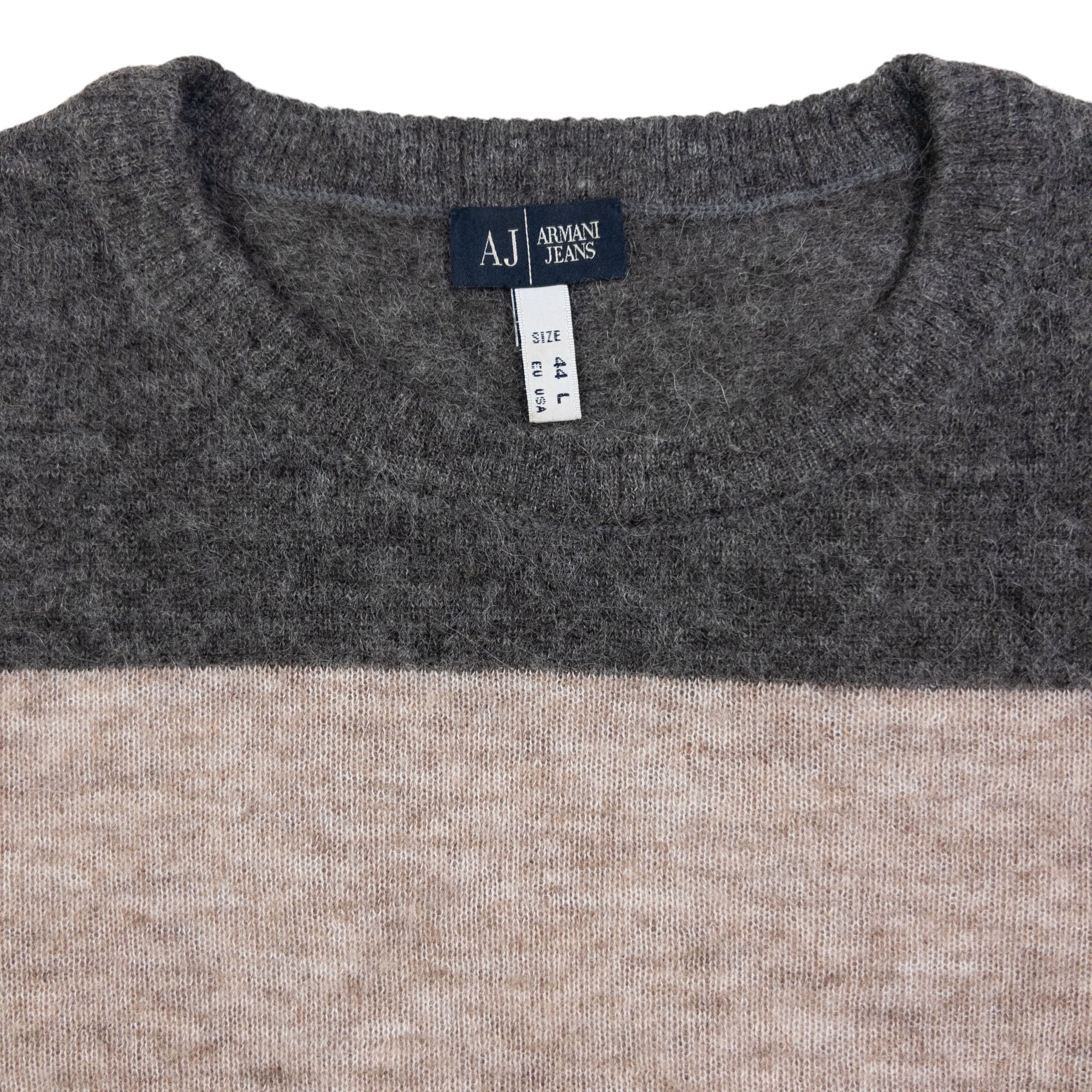 Vintage Armani Jeans Striped Wool Jumper Womens Size L