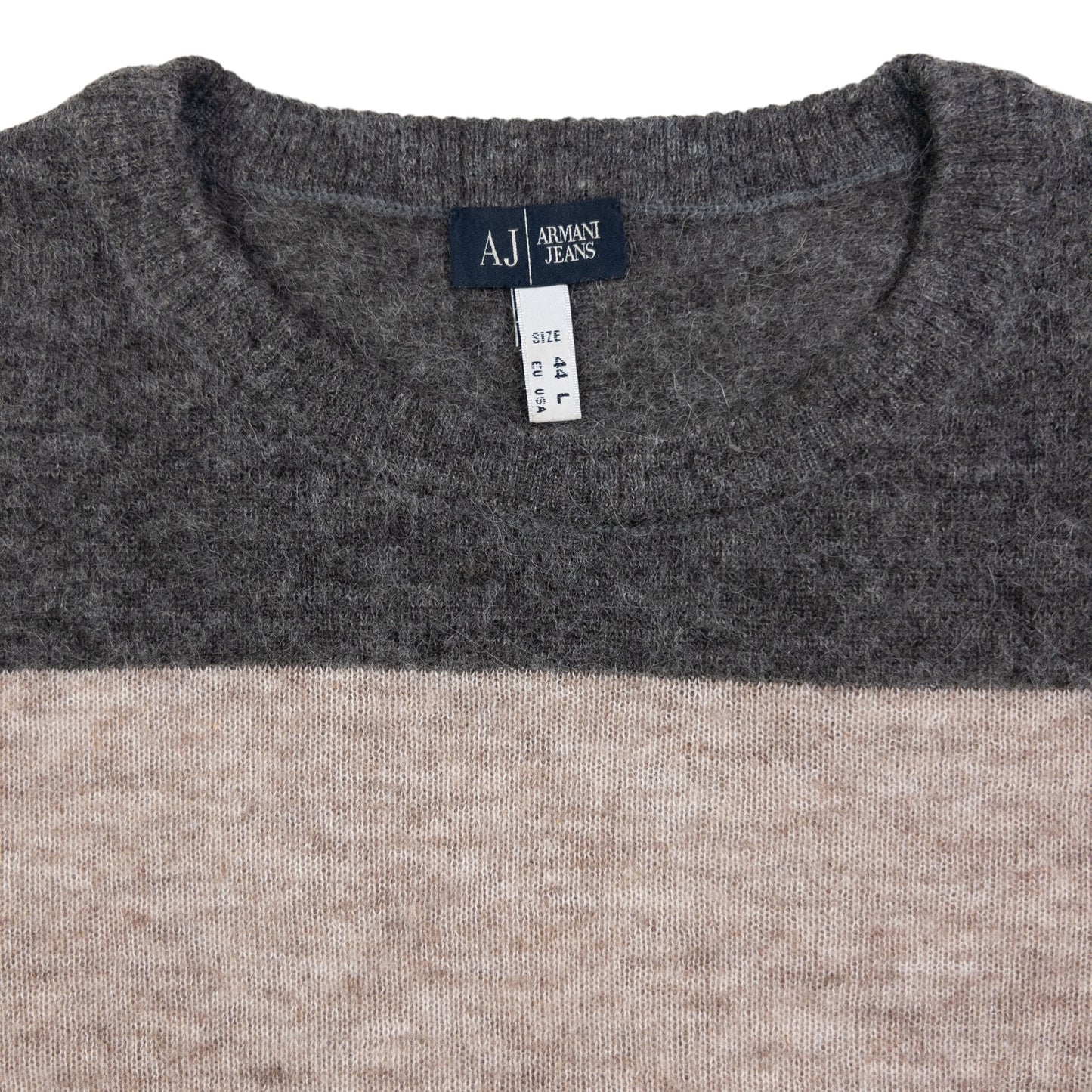 Vintage Armani Jeans Striped Wool Jumper Womens Size L