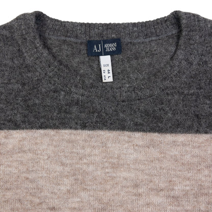 Vintage Armani Jeans Striped Wool Jumper Womens Size L