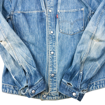 Vintage 2000s Levi's Engineered Garments Distressed Denim Jacket Size M