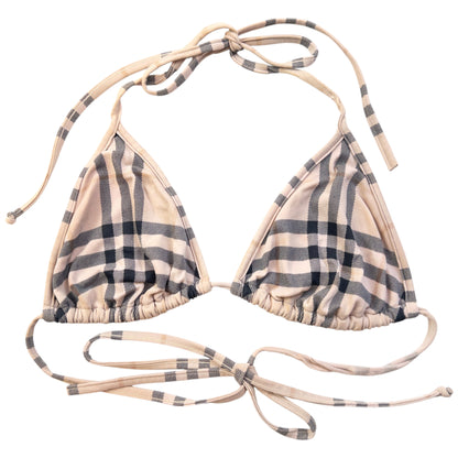 Vintage 2000s Burberry Nova Check Bikini Top Womens Size M