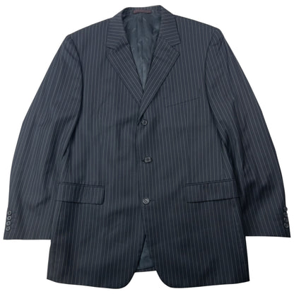 Vintage 90s YSL Yves Saint Laurent Pinstripe Jacket & Trousers Suit Set Size XL