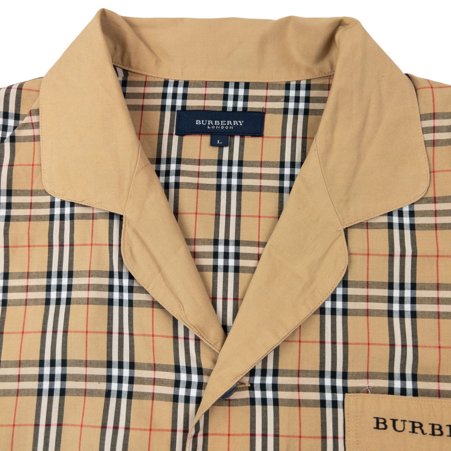 Vintage 2000s Burberry Nova Check Long Sleeve Button Up Pyjama Shirt Size L