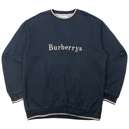 Vintage 90s Burberry Embroidered Sweatshirt Size L