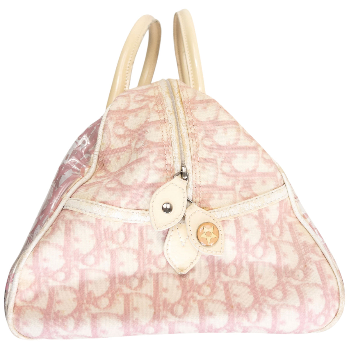 Vintage 2000s Dior Monogram Clear Handbag in pink, photo 3