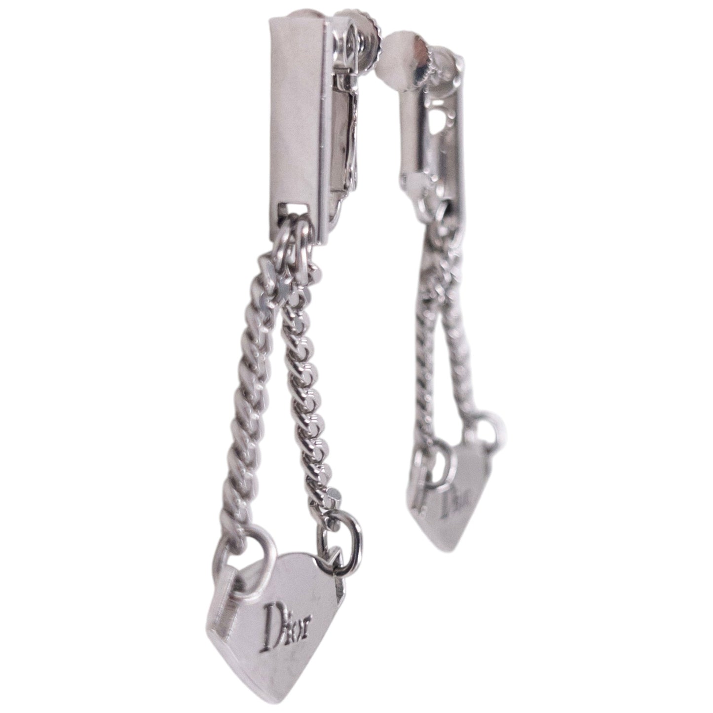 Vintage 2000s Dior By John Galliano Silver Clip-On Earrings