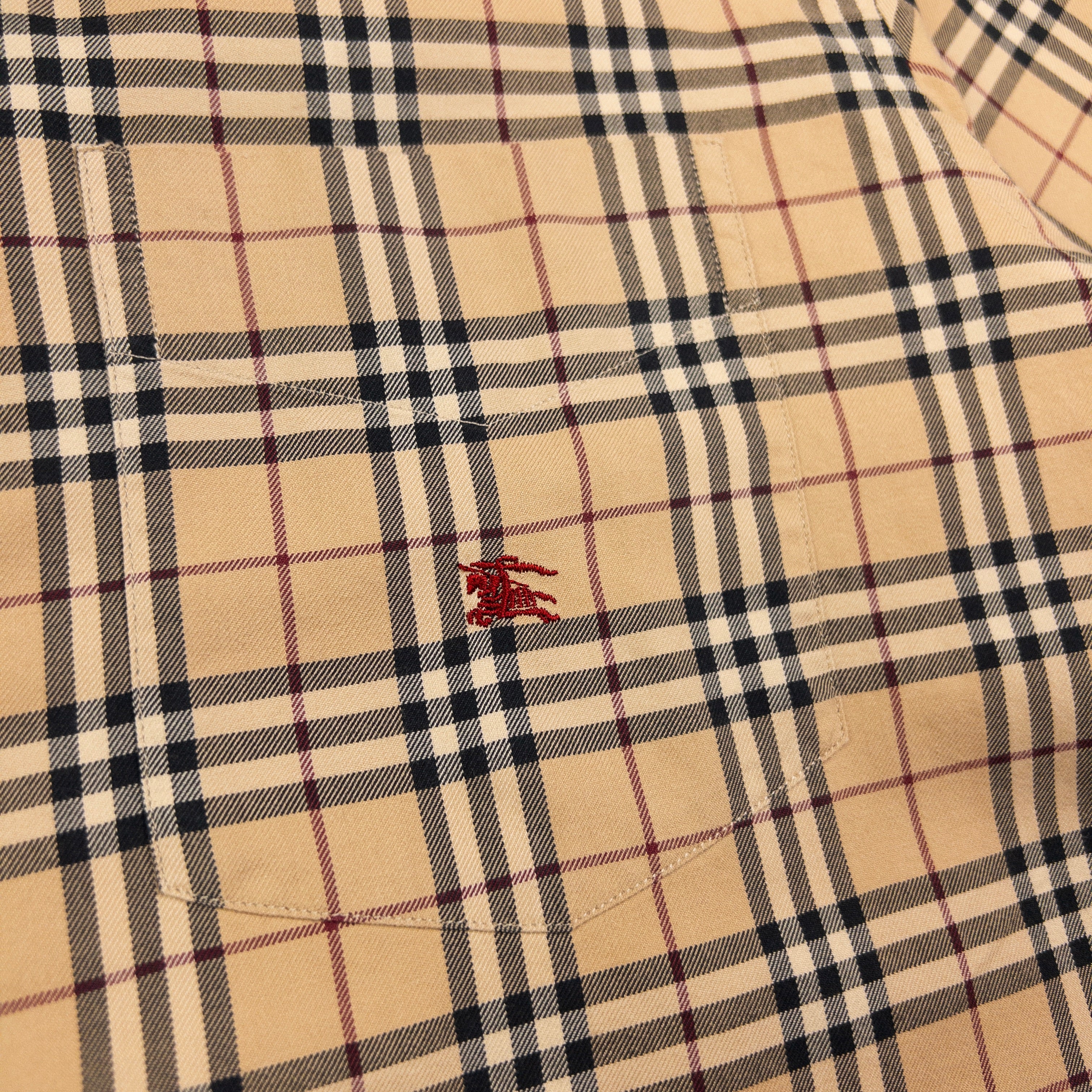 Vintage Burberry Nova Check Long Sleeve Button Up Shirt Size