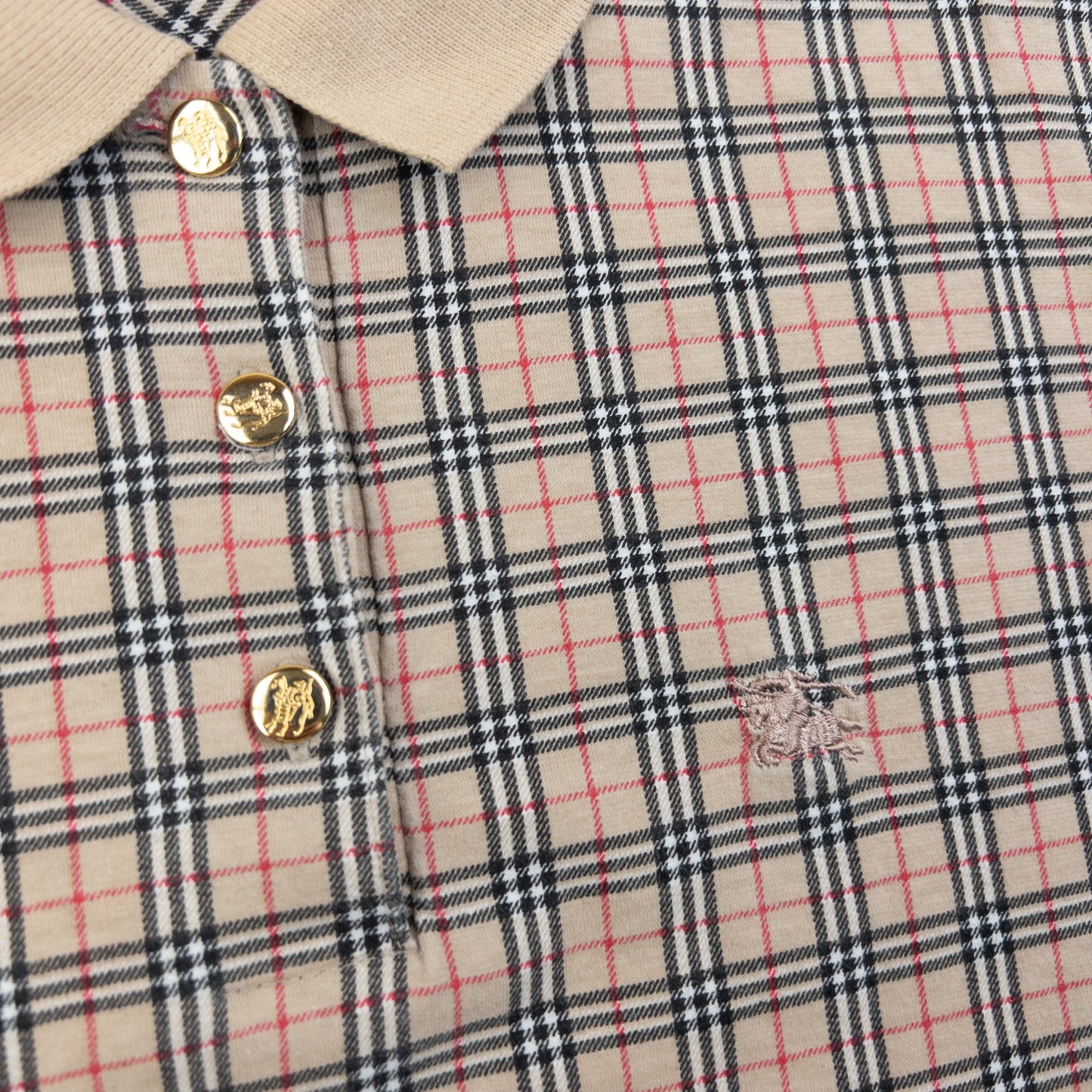 Vintage 90s Burberry Nova Check Polo Shirt Womens Size M