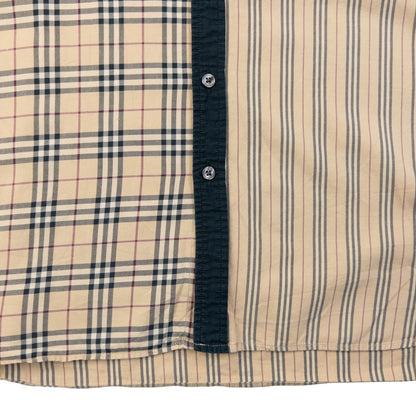 Vintage 2000s Burberry Nova Check Stripe Long Sleeve Button Up Shirt Size M