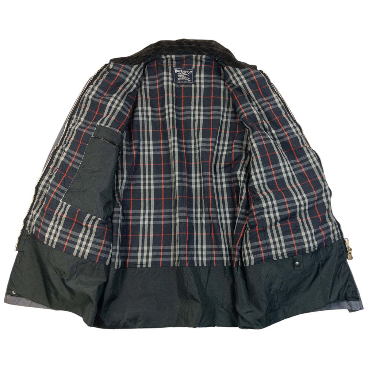 Vintage 90S Burberry Nova Check Lined Rain Jacket Size XL