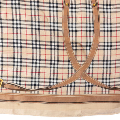 Vintage 90s Burberry Nova Check Buckle Print Silk Scarf