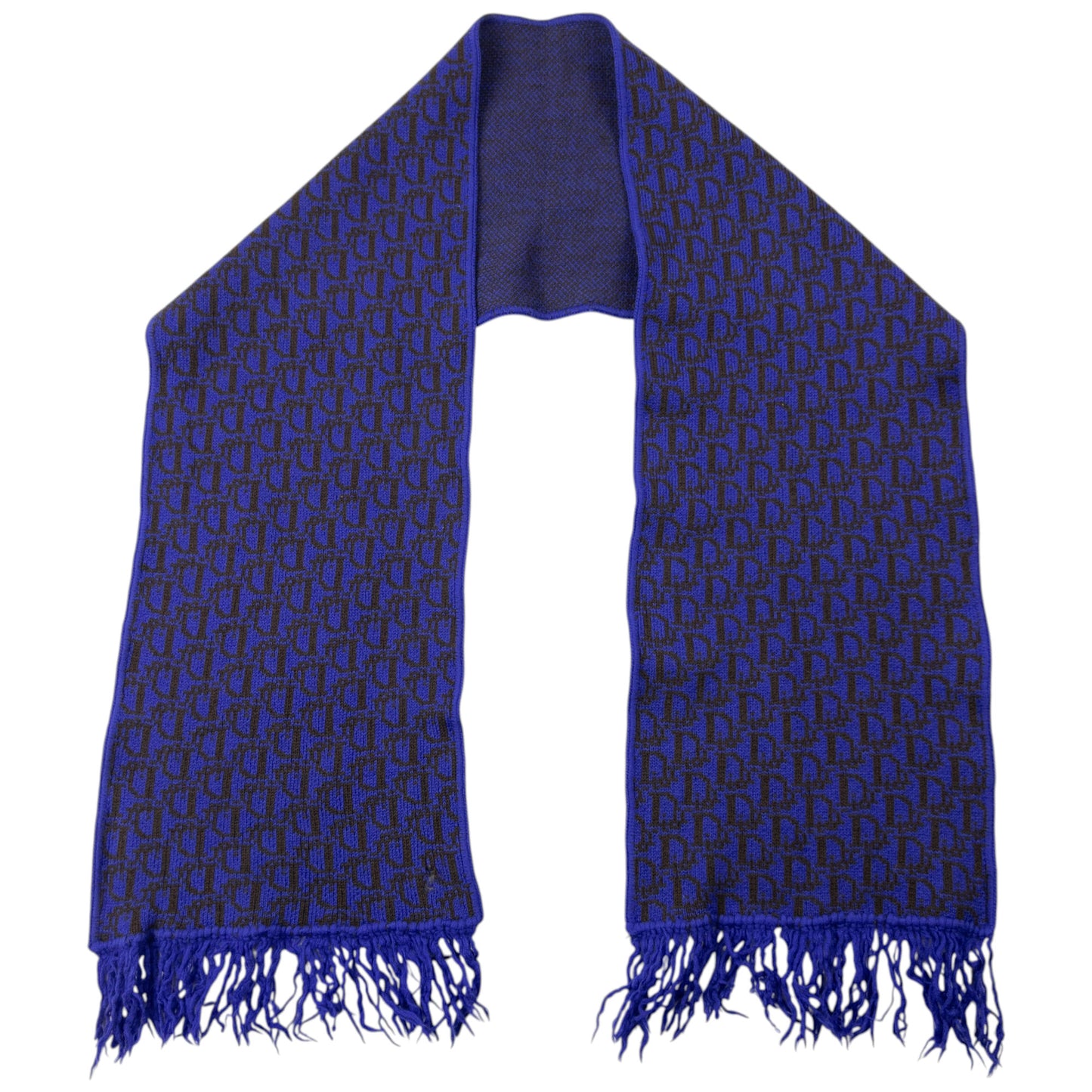 Vintage 90s Dior Monogram Wool Tassel Scarf