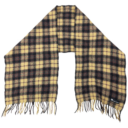 Vintage 2000s Issey Miyake Checkered Wool Tassel Scarf