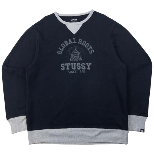 Vintage 2000s Stussy Global Roots Graphic Sweatshirt Size XL