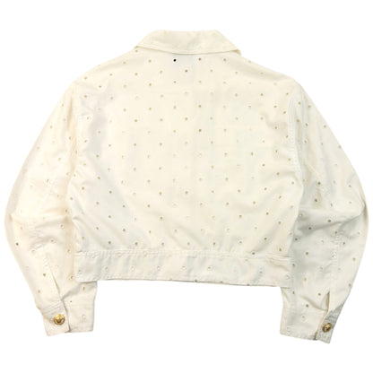 Vintage 90s Versace Jeans Couture Eyelet Pattern Jacket Womens Size L