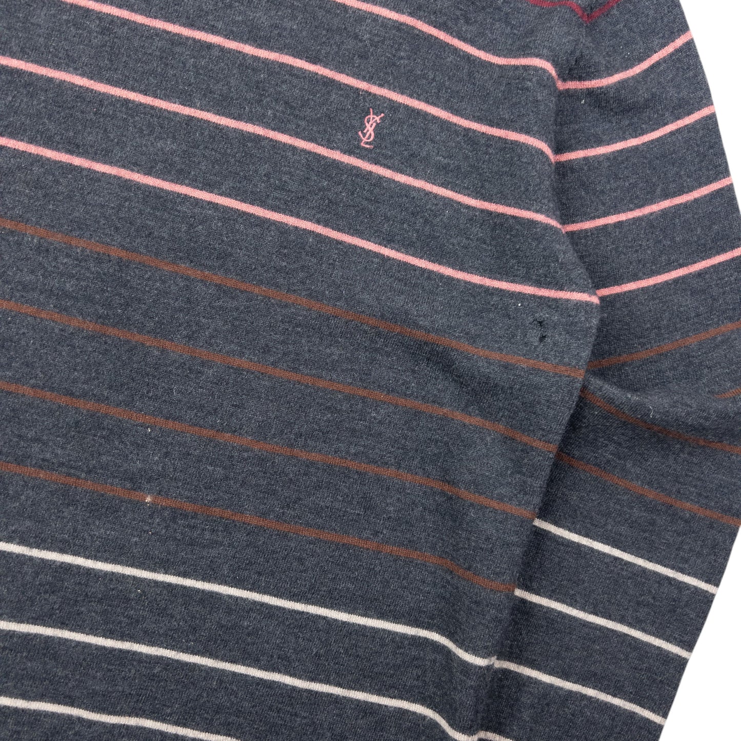 Vintage 2000s YSL Yves Saint Laurent Striped Wool Jumper Size S