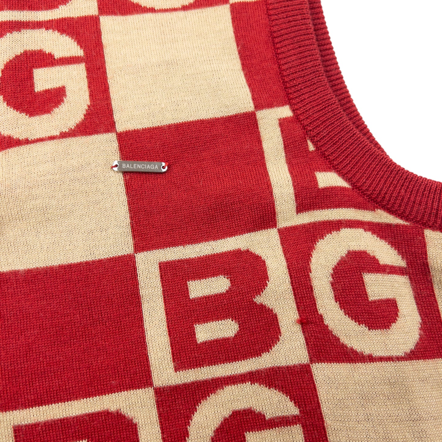 Vintage 90s Balenciaga Monogram Q Zip Sweater Vest Womens Size M