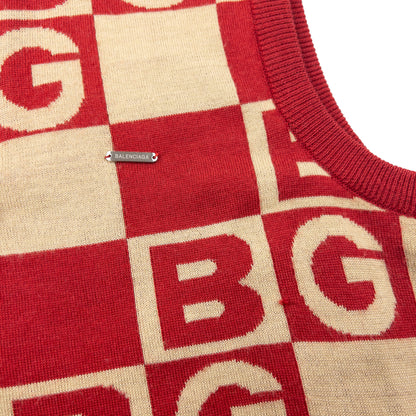 Vintage 90s Balenciaga Monogram Q Zip Sweater Vest Womens Size M