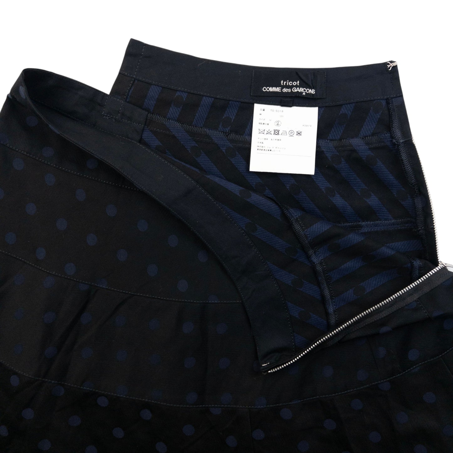 Vintage 2000s Comme Des Garçons Tricot Polka Dot Asymmetric Skirt Womens Size W27