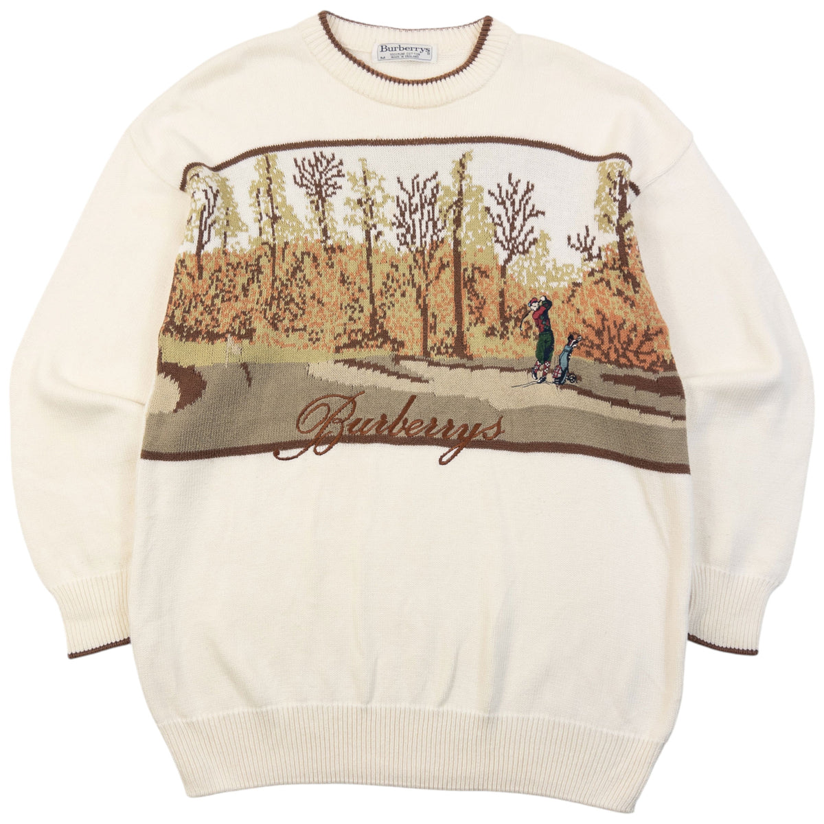 Vintage 90s Burberry Golfer Knit Jumper Size M