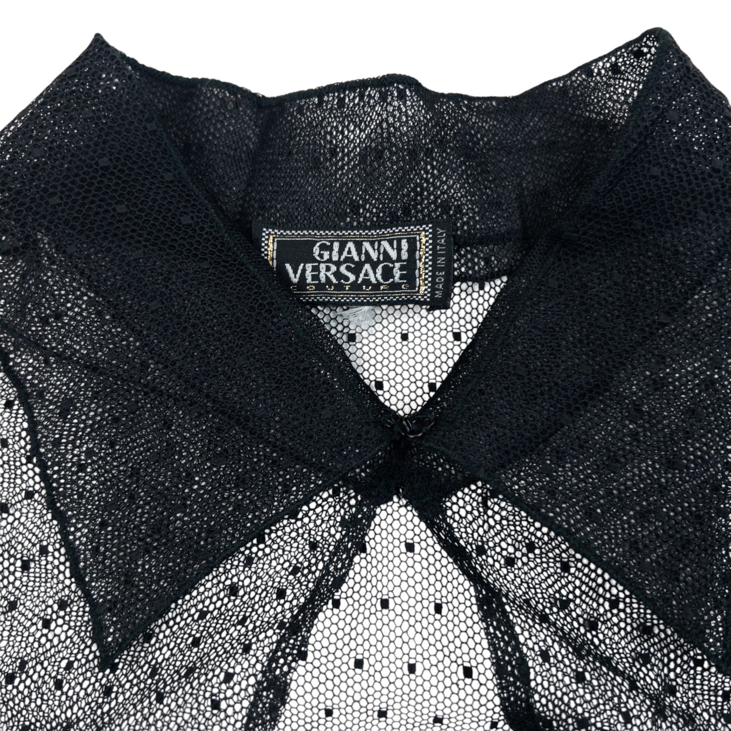 Vintage 90s Gianni Versace Couture Mesh Blouse Womens Size M