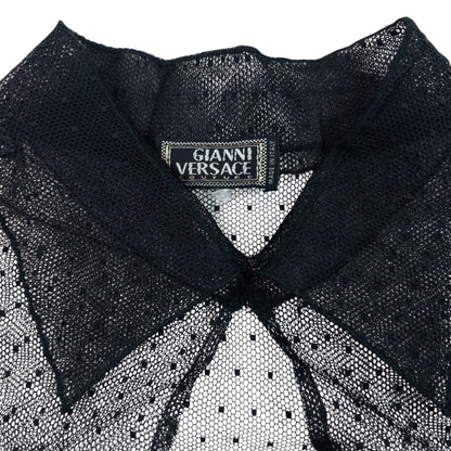 Vintage 90s Gianni Versace Couture Mesh Blouse Womens Size M