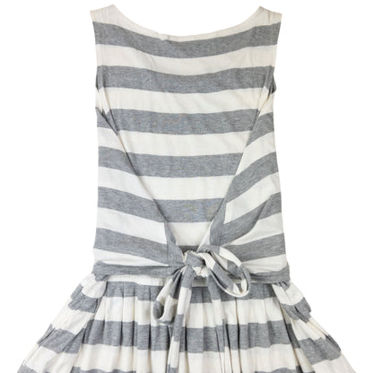 Vintage 80s Issey Miyake I.S. Striped Tie-Back Dress Womens Size L