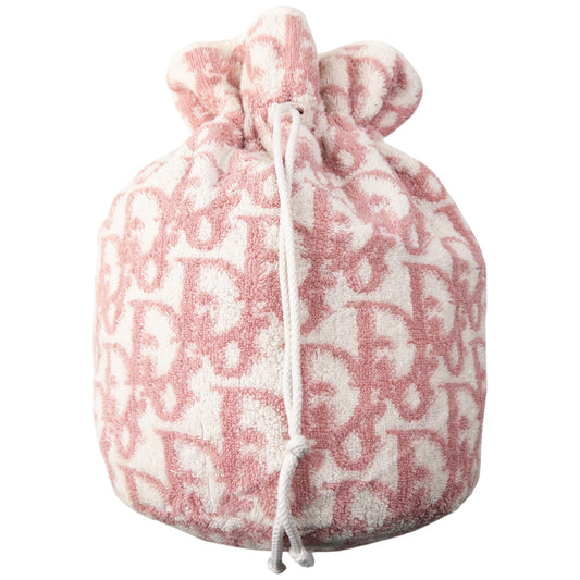 Vintage Dior Monogram Terry Cloth Drawstring Bag