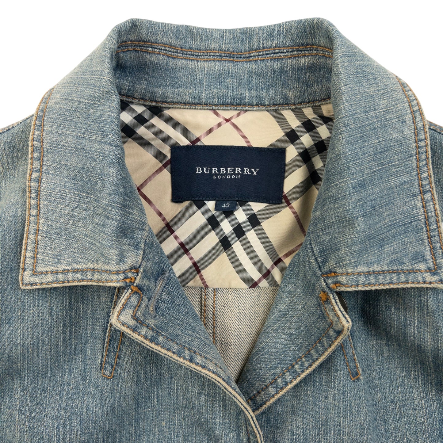 Vintage 2000s Burberry Button Up Denim Jacket Womens Size S