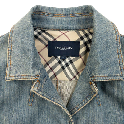Vintage 2000s Burberry Button Up Denim Jacket Womens Size S