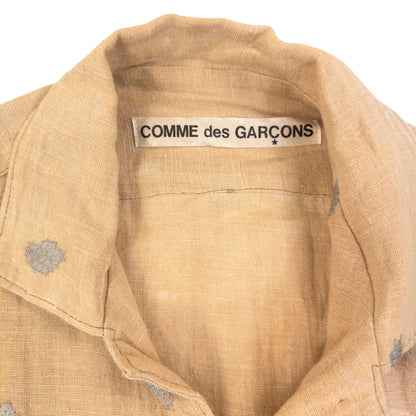 Vintage 90s Comme Des Garçons Polka Dot Button Up Linen Shirt Size XXL