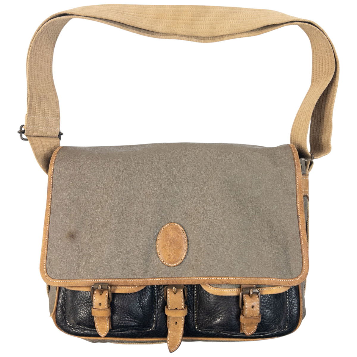 Vintage 80s CP Company Leather Messenger Crossbody Bag