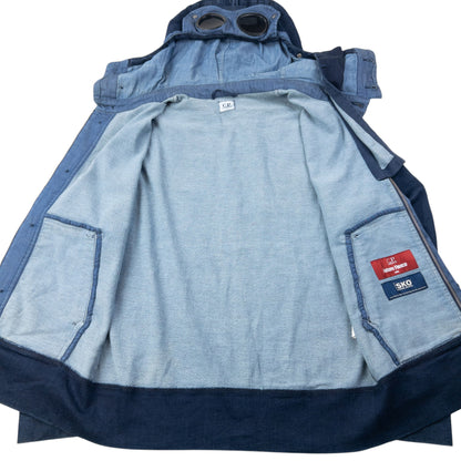 2014 CP Company Goggle Hood Future Fleece Isko Denim Jacket Size M