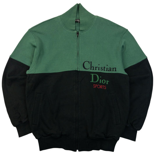 Vintage 90s Dior Sports Embroidered Zip Up Sweatshirt Size S
