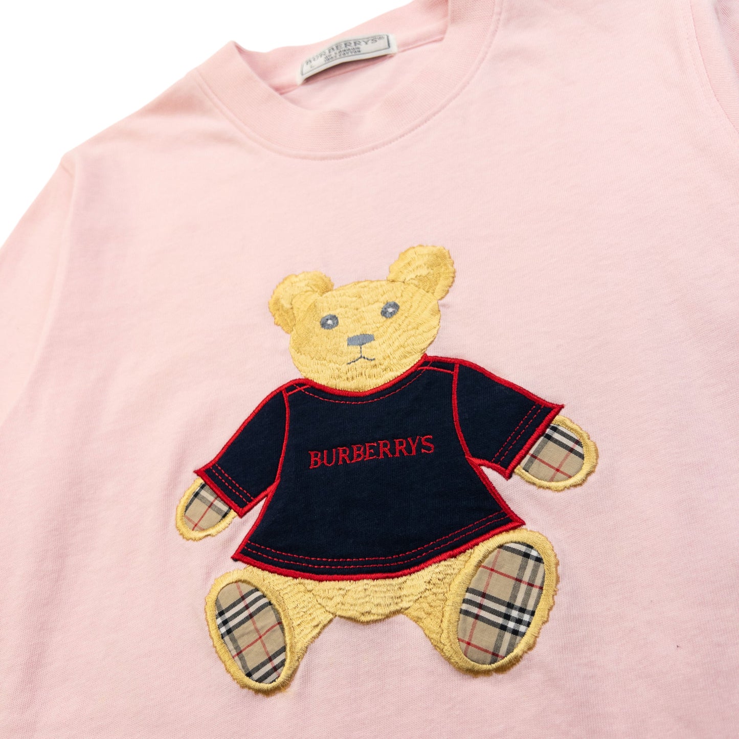 Vintage 90s Burberry Embroidered Teddy Bear T Shirt Womens Size S