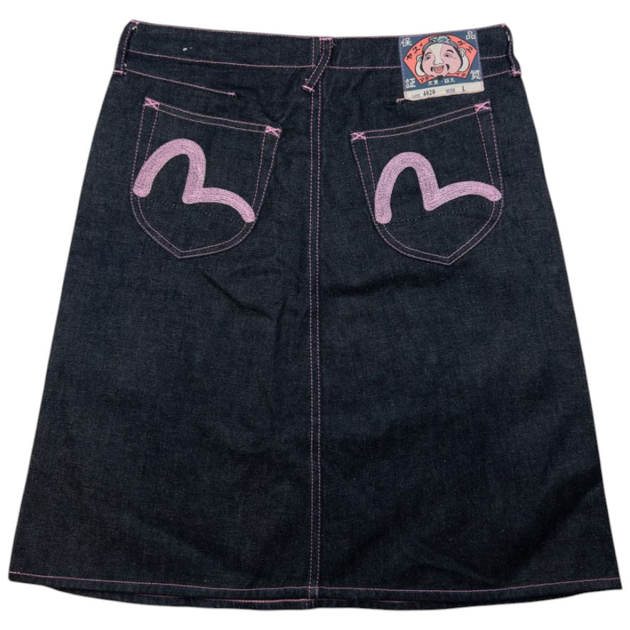 Vintage Evisu Triple Gull Japanese Denim Skirt Womens Size W25