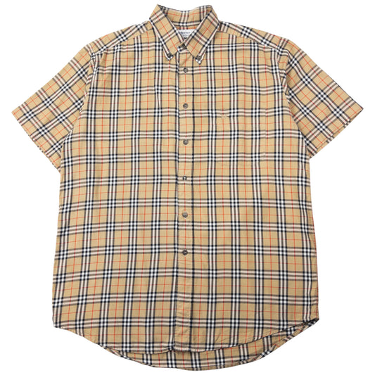 Vintage Burberry Nova Check Short Sleeve Button Up Shirt Size XL