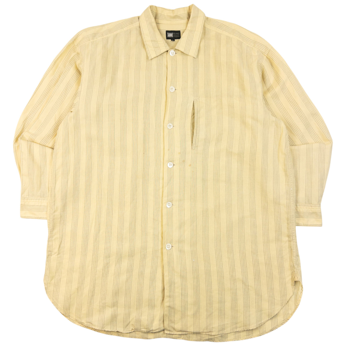 Vintage 2000s Issey Miyake Striped Long Sleeve Button Up Shirt Size L