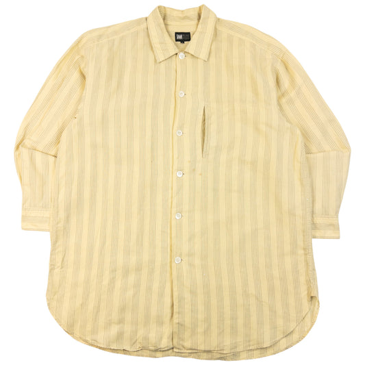 Vintage 2000s Issey Miyake gestreept overhemd met lange mouwen maat L