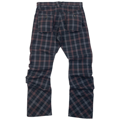 Vintage 2000s PPFM Checkered Curved Stacked Leg Trousers Size W32
