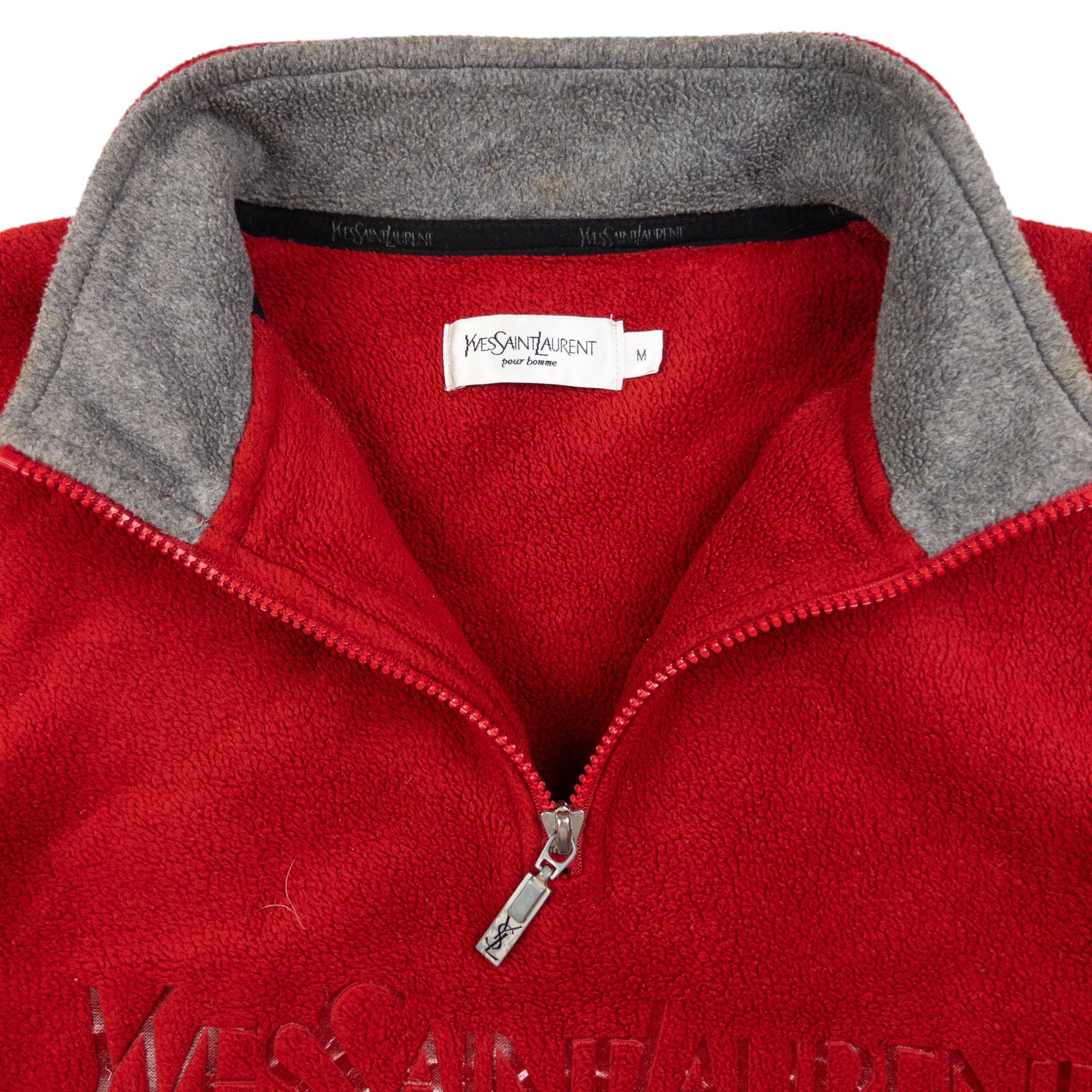 Vintage YSL Yves Saint Laurent Q Zip Fleece Sweatshirt Size M
